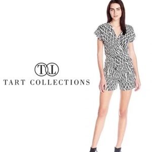 Tart Black and White Patterned Romper